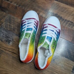 Rainbow Ladies Sneakers Size 7.5